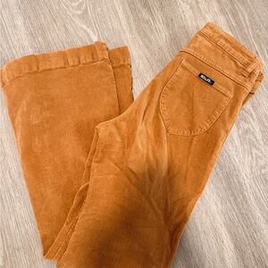 Rollas Orange/Brown Corduroy Flare Pants